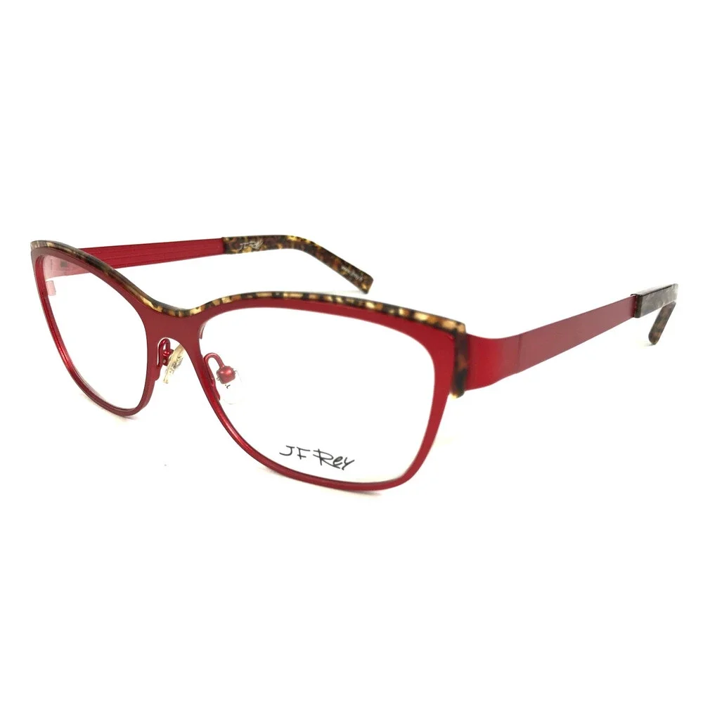 J.F. Rey Eyeglasses Frames JF2554 3095 Matte Red Brown Tortoise 54-15-136